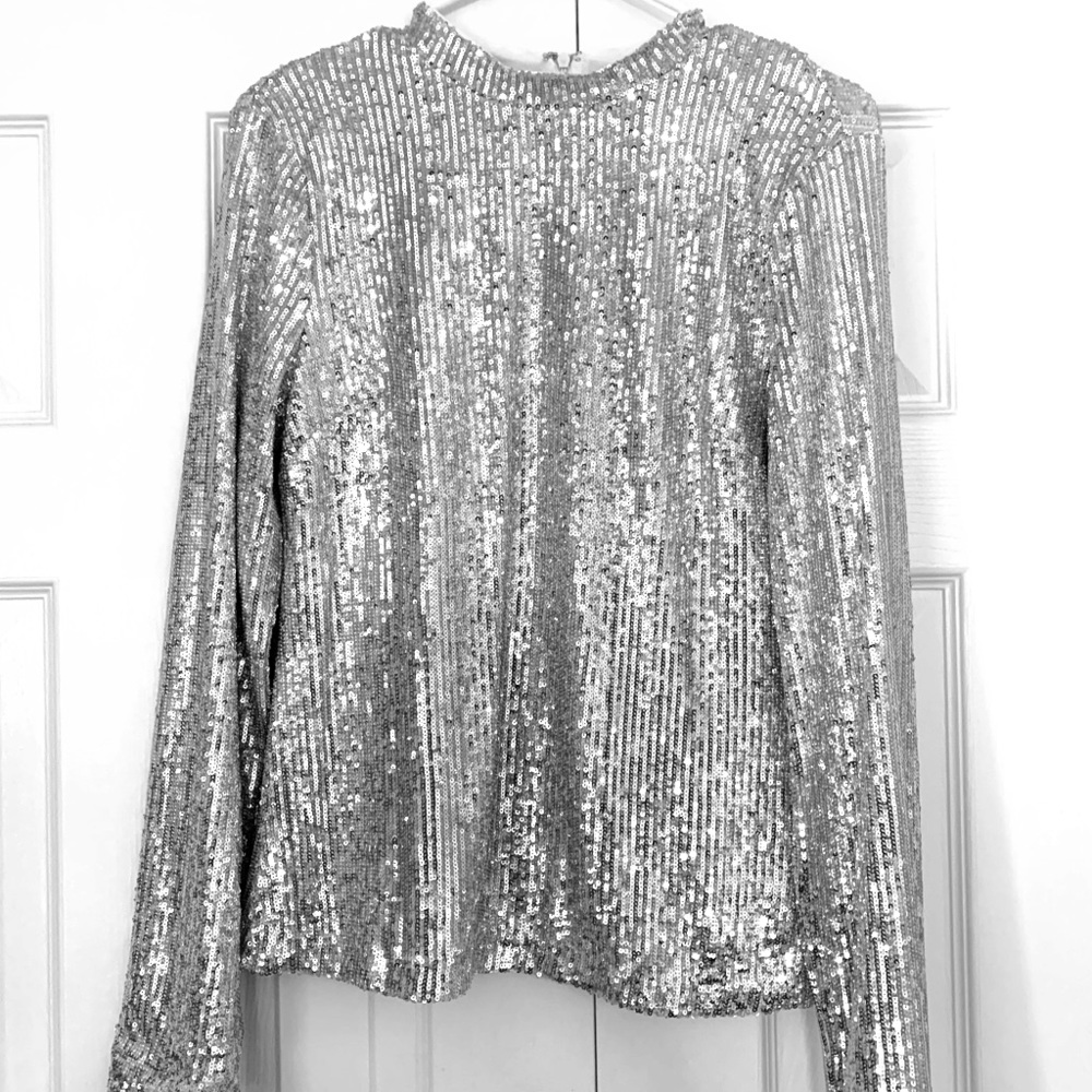 Silver Sequin Top